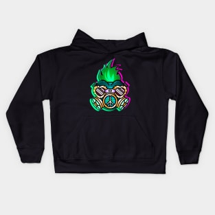 Punky Gas Mask - Green and Purple Ed. Kids Hoodie